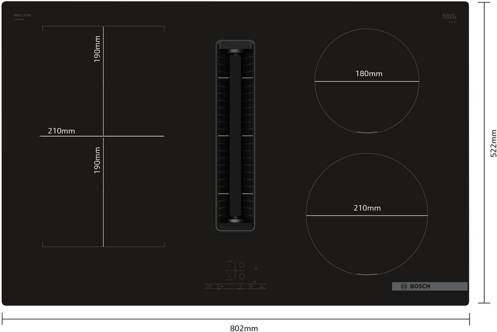 Serie 4 Placa de inducción con extractor integrado 80 cm sin perfiles PVS811B16E PVS811B16E-5
