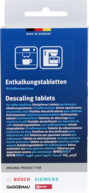 Descaling tablets for coffee machines Contents: 3 pieces (36 gr) - sufficient for 3 treatments 00311821 00311821-4