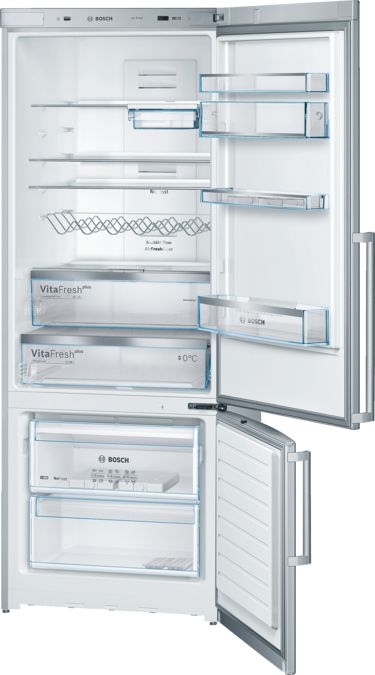 Series 8 free-standing fridge-freezer with freezer at bottom 185 x 70 cm Stainless steel (with anti-fingerprint) KGN57PI20U KGN57PI20U-1