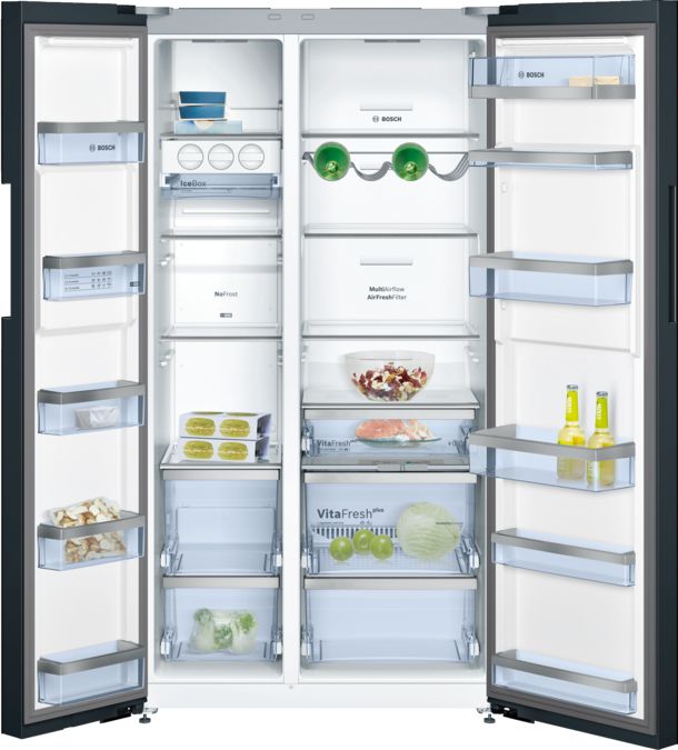 Serie | 8 Side-by-side fridge-freezer 175.6 x 91.2 cm Black KAN92LB35 KAN92LB35-2