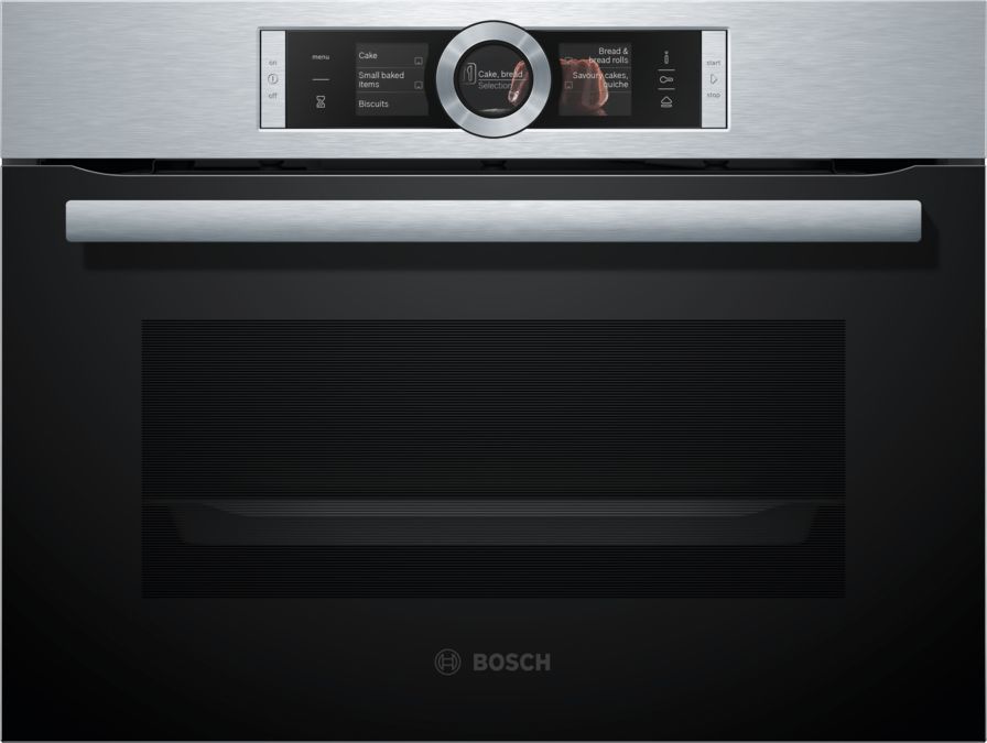 Bosch Serie 8 | Built-in compact steam oven Black CSG656BS1B