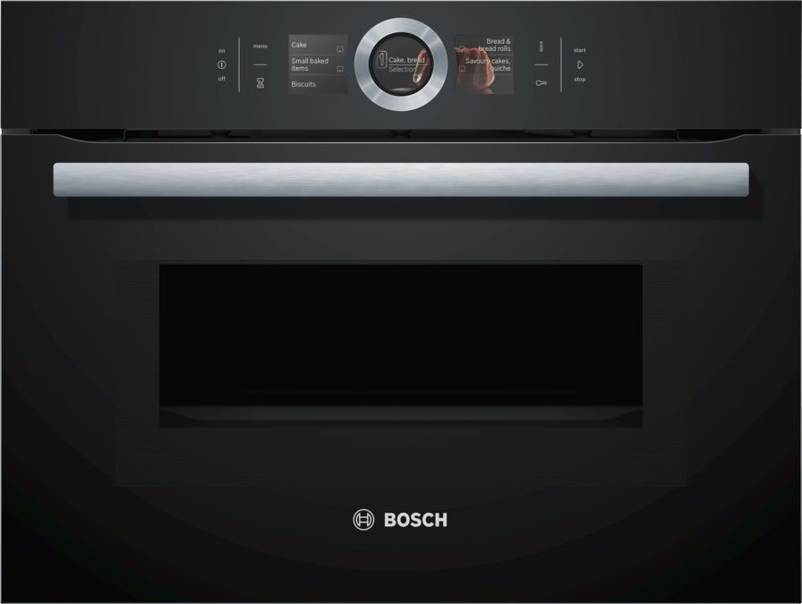 Series 8 Built-in compact oven with microwave function 60 x 45 cm Black CMG636BB1 CMG636BB1-1