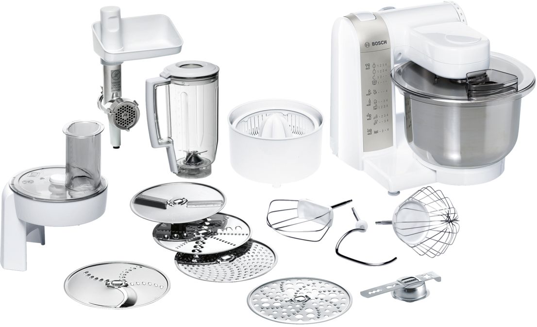 Küchenmaschine MUM4 600 W Weiß, silver metalic MUM48140DE MUM48140DE-1