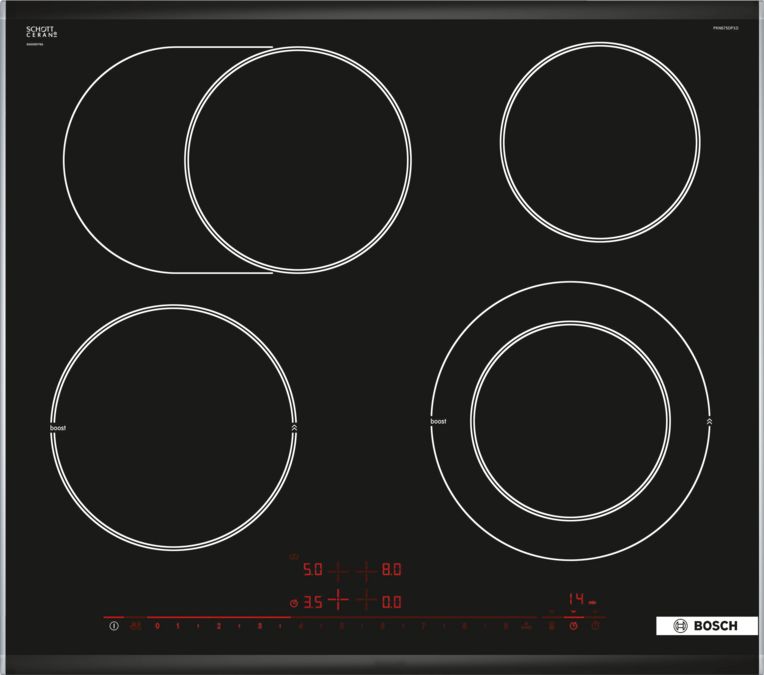 Série 8 Table de cuisson électrique 60 cm Noir, avec cadre PKN675DP1C PKN675DP1C-1