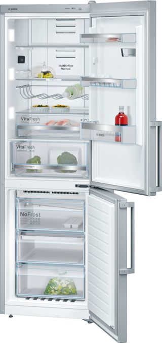 Serie | 6 Free-standing fridge-freezer with freezer at bottom 187 x 60 cm Inox-easyclean KGN36HI32 KGN36HI32-1