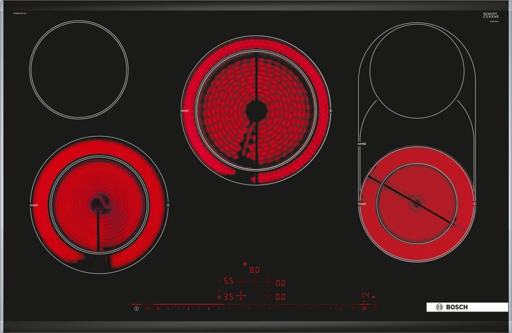 Serie 8 Elektro-Kochfeld 80 cm Schwarz, Mit Rahmen aufliegend PKM875DP1D PKM875DP1D-1