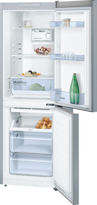 Serie | 2 Free-standing fridge-freezer with freezer at bottom 176 x 60 cm Inox-look KGN33NL20G KGN33NL20G-1