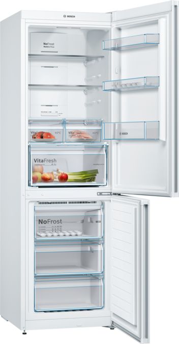 Bosch KGN36XW30. Frigorífico Combi NoFrost, A++ consumo 25% menos