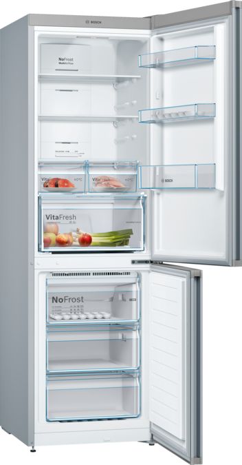 Series 4 free-standing fridge-freezer with freezer at bottom 186 x 60 cm Stainless steel look KGN36XL30U KGN36XL30U-6