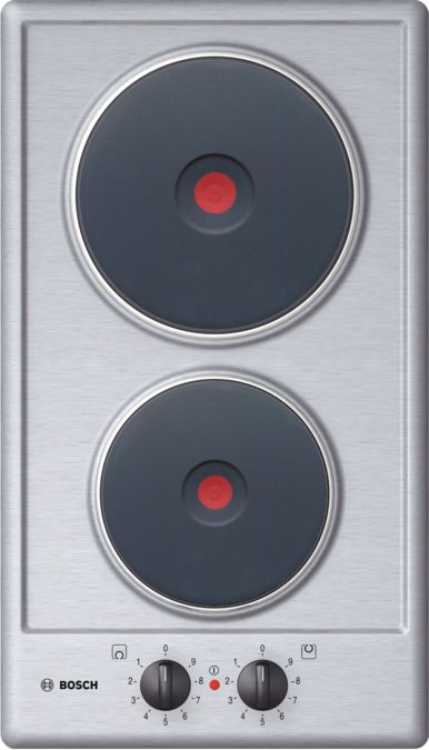 Serie | 2 Sealed plate cooktop Domino, brushed steel frame PCX345E0 PCX345E0-1