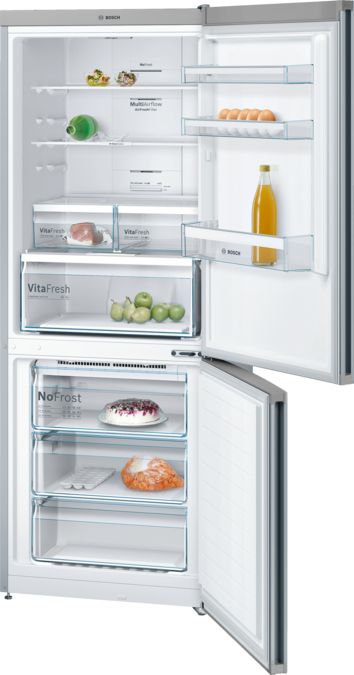 Serie | 4 free-standing fridge-freezer with freezer at bottom 186 x 70 cm Stainless steel look KGN46XL30U KGN46XL30U-1