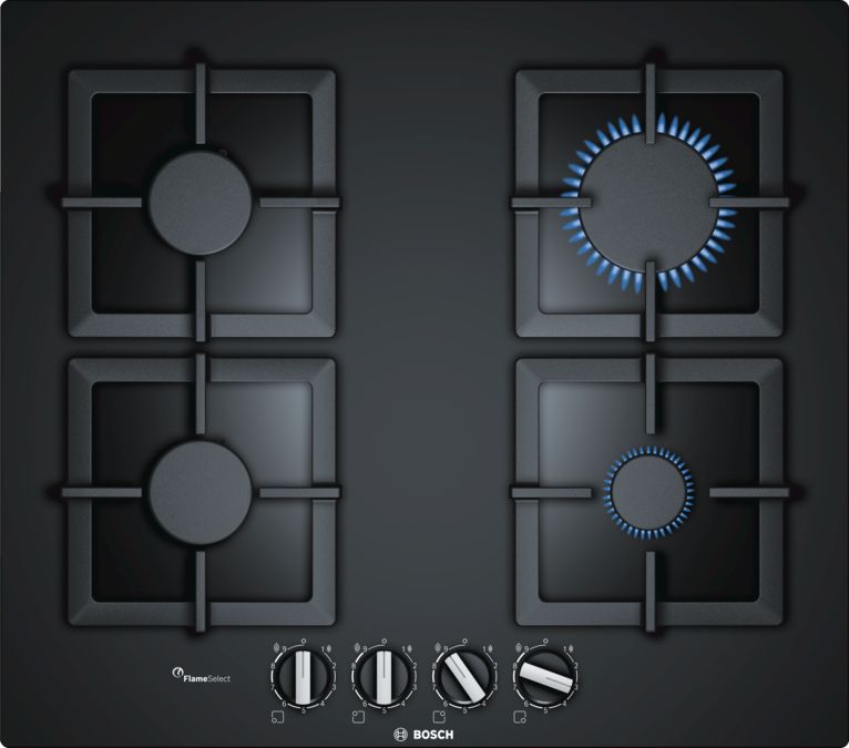 Series 6 Gas hob 60 cm Tempered glass, Black PPP6A6B20 PPP6A6B20-1