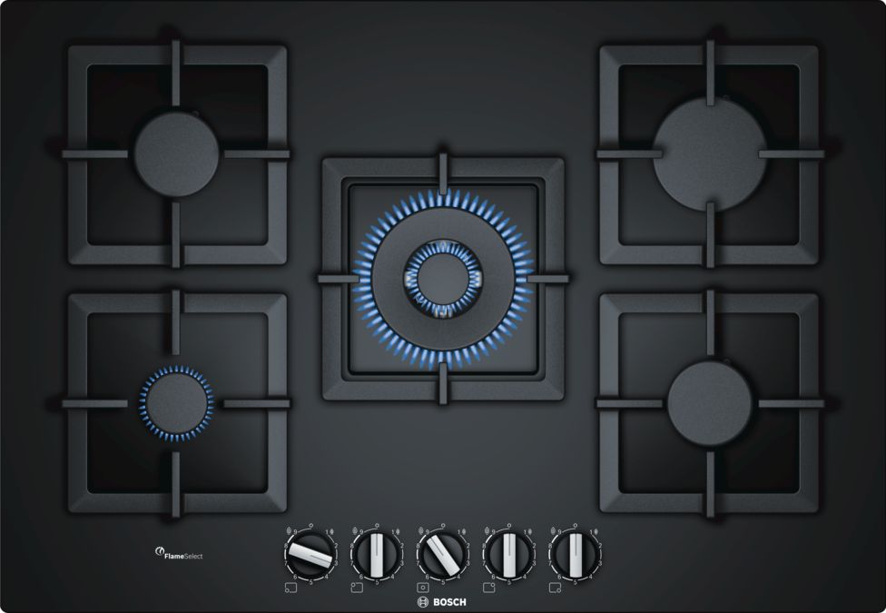 Séria 6 Plynová varná doska 75 cm tvrdené sklo, čierna PPQ7A6B20 PPQ7A6B20-1