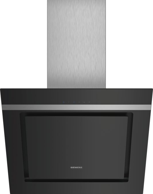 iQ300 Væghængt emhætte 60 cm klart glas med sort tryk, Sort LC67KIM60 LC67KIM60-1