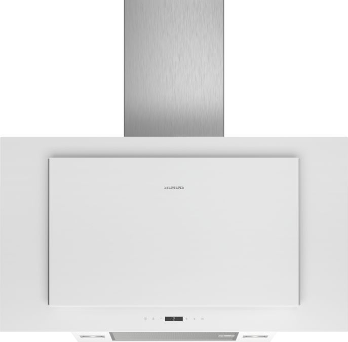 iQ500 Vägghängd köksfläkt 90 cm Klarglas med vitt tryck LC97FLP20 LC97FLP20-1