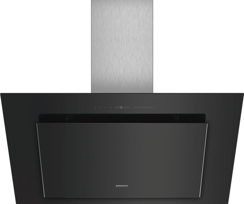 iQ500 Væghængt emhætte 90 cm klart glas med sort tryk, Sort LC98KLV60 LC98KLV60-1