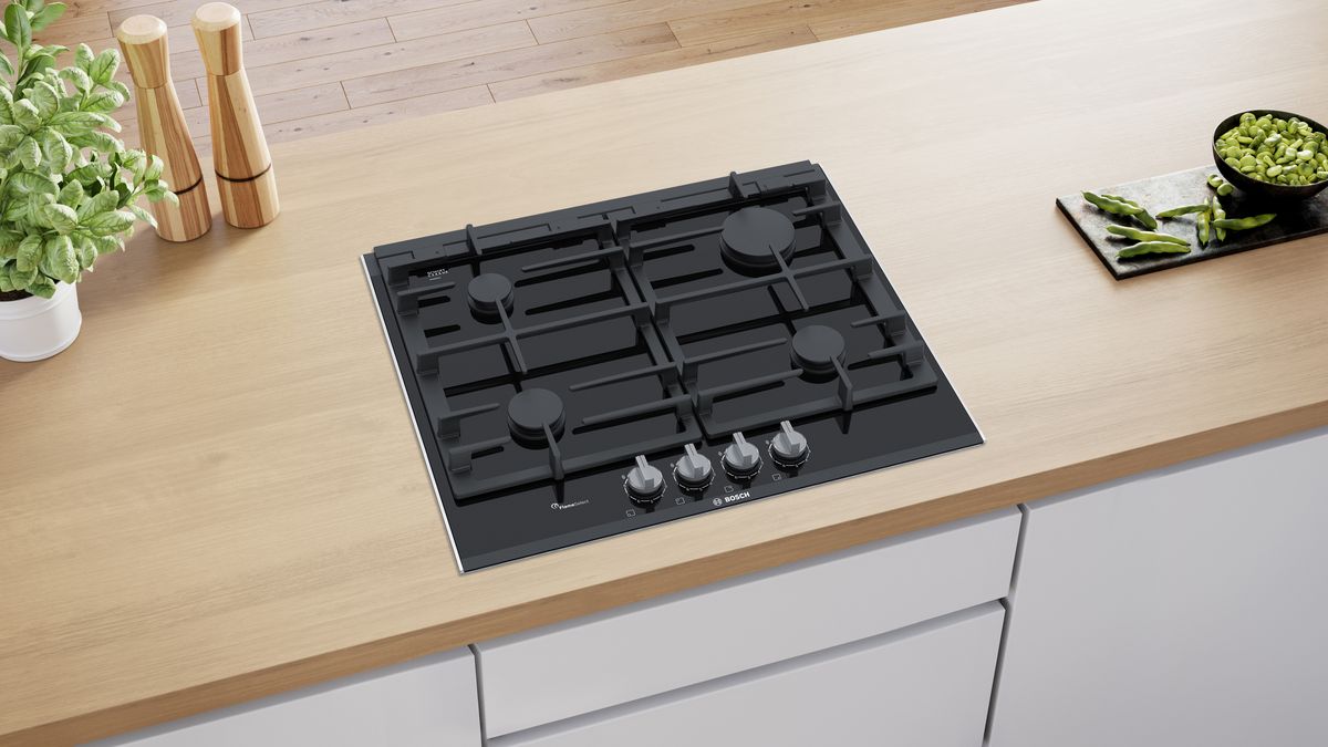Série 8 Table de cuisson à gaz 60 cm Vitrocéramique, Noir PRP6A6D70 PRP6A6D70-5