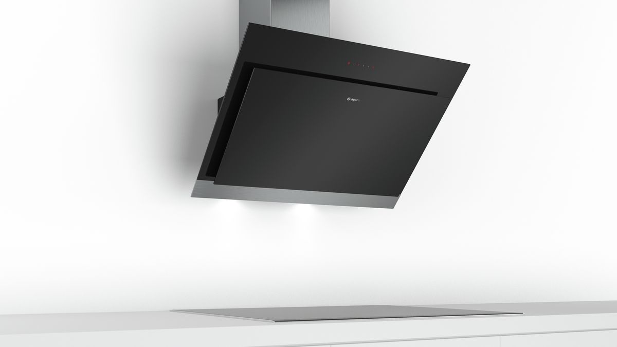 Serie | 4 Wall-mounted cooker hood 90 cm clear glass black printed DWK97HM60B DWK97HM60B-4