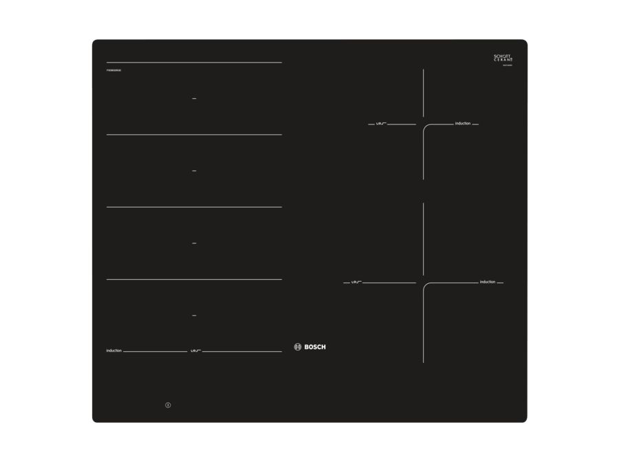 Serie | 8 Piano cottura a induzione 60 cm Piani di cottura autarchici, nero PXE601DE4E PXE601DE4E-3