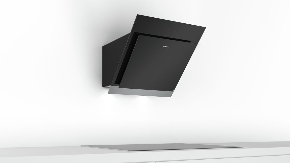 Serie | 4 Wall-mounted Extractor Hood 60 cm clear glass black printed DWK67HM60 DWK67HM60-7