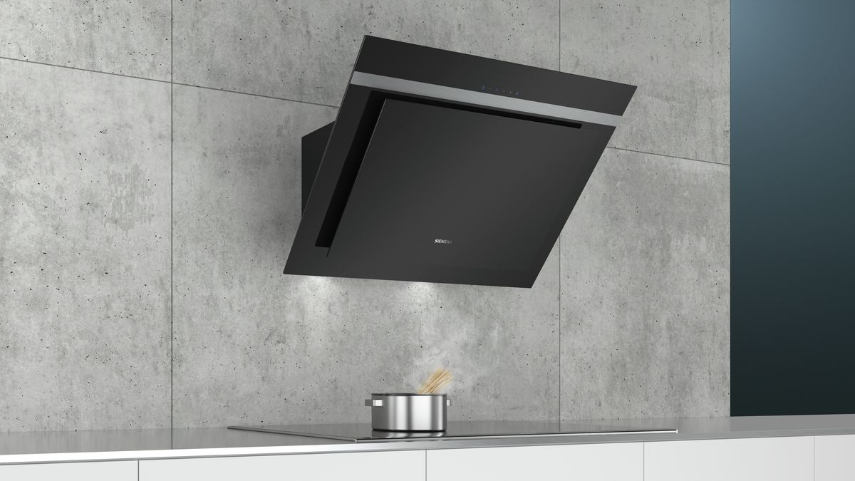 iQ300 Vägghängd fläkt 80 cm Klarglas med svart tryck LC87KHM60 LC87KHM60-7