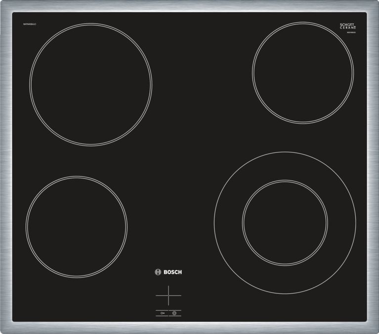 Serie | 4 Piano cottura elettrico 60 cm control panel on the cooker, nero, con profili NKF645BA2C NKF645BA2C-1