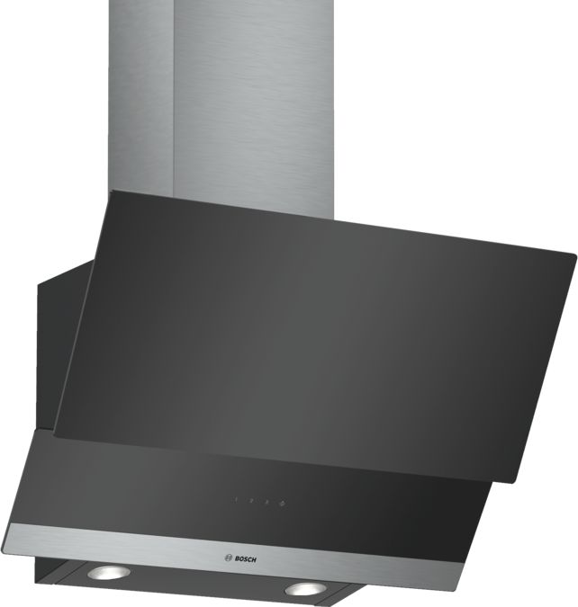 Series 4 wall-mounted cooker hood 60 cm clear glass black printed DWK065G60M DWK065G60M-1