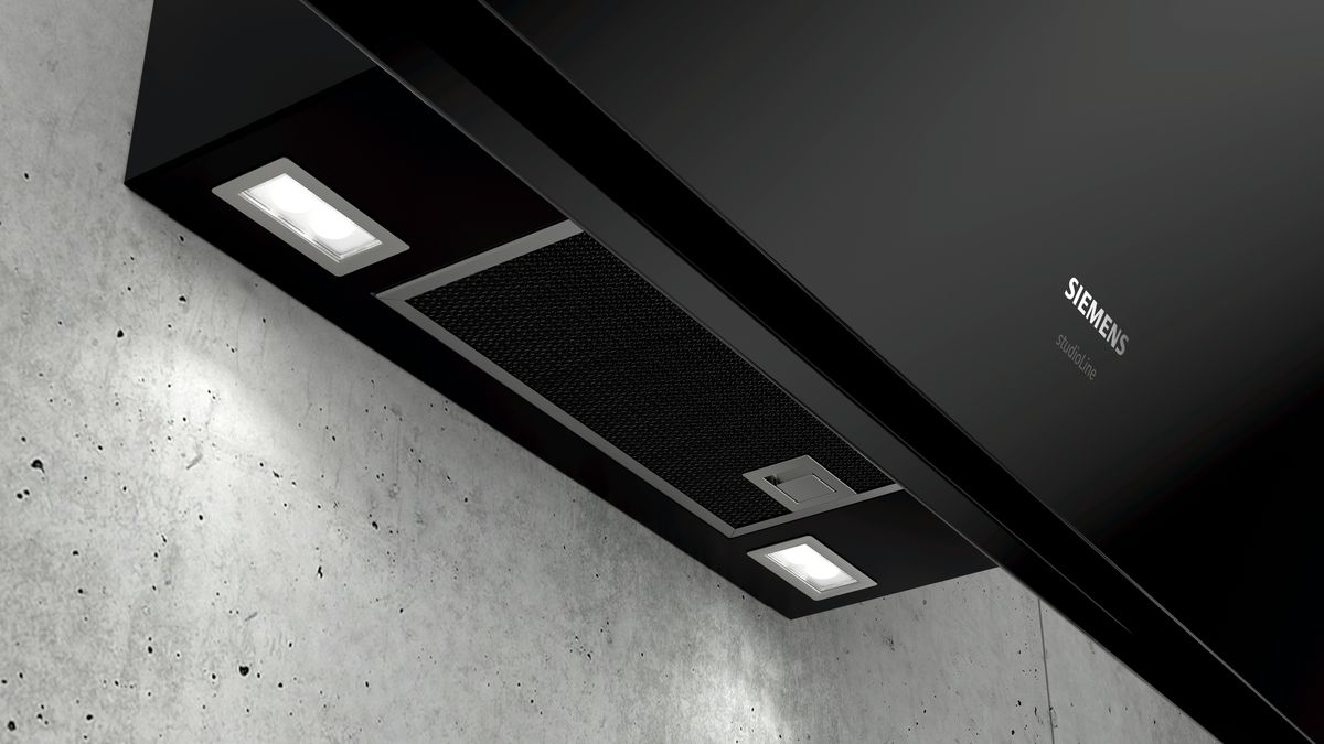 iQ700 Væghængt emhætte 90 cm klart glas med sort tryk, Sort LC91KWW61S LC91KWW61S-3