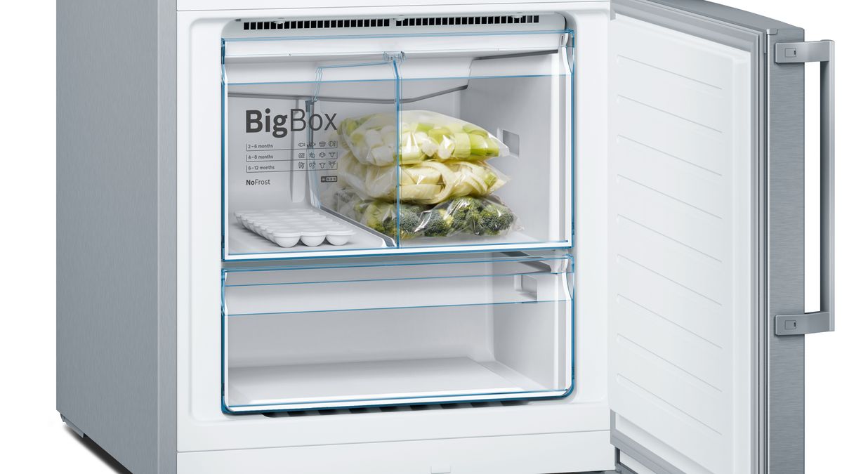 Series 4 Free-standing fridge-freezer with freezer at bottom 193 x 70 cm Stainless steel (with anti-fingerprint) KGN56XI40 KGN56XI40-6