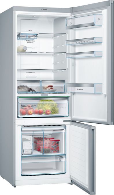 Serie | 6 free-standing fridge-freezer with freezer at bottom, glass door 193 x 70 cm Black KGN56LB40I KGN56LB40I-5