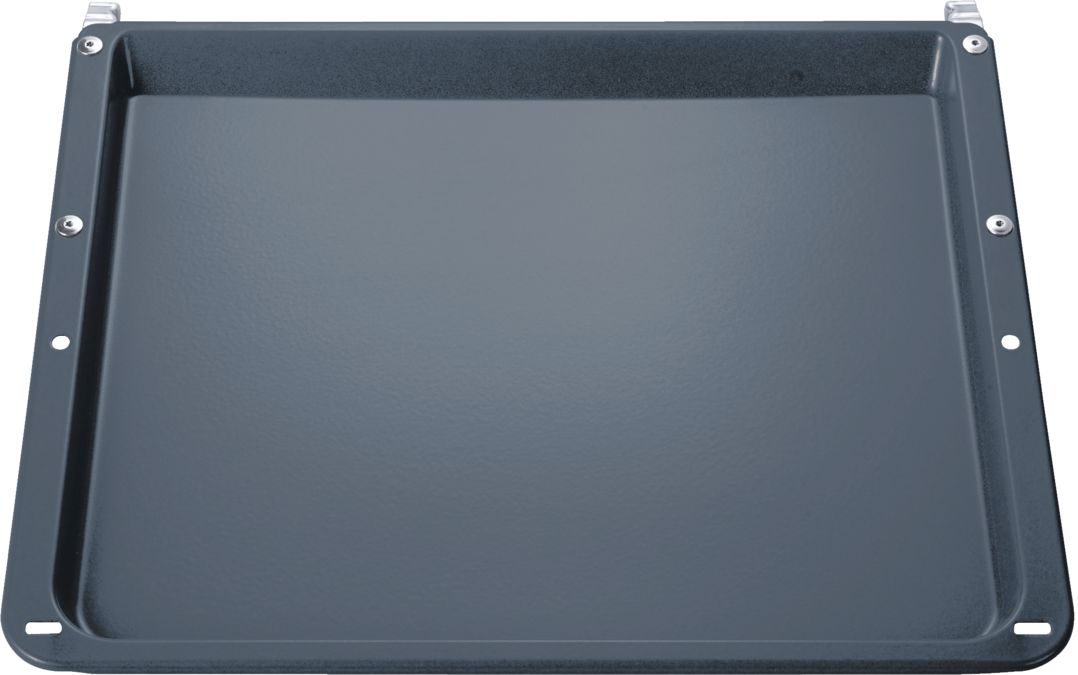 Bandeja de horneado autolimpiadora Esmalte gris, apta para pirólisis Medidas: 45,9 x 37,5 x 3 cm 00471884 00471884-1