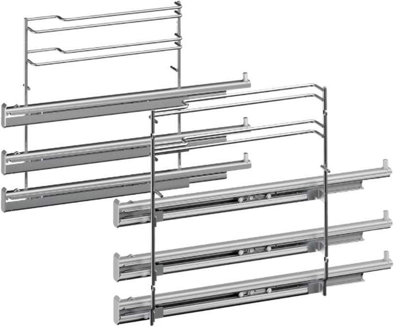Full extension rails 3-fold 3-level telescopic oven rails - full extendable not for pyrolysis, max. 12 kg 00708430 00708430-1