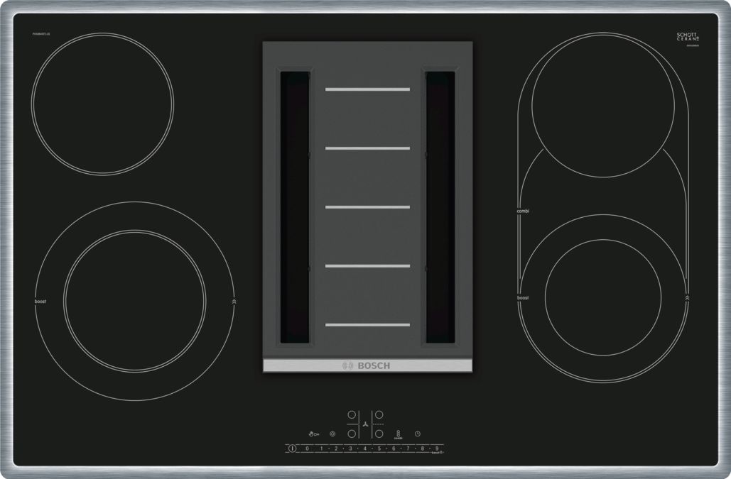 Series 6 Electric hob with integrated ventilation system 80 cm surface mount with frame PKM845F11E PKM845F11E-1