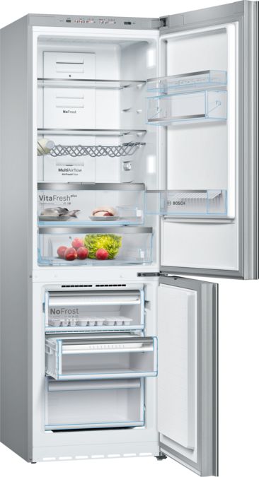 800 Series Free-standing fridge-freezer with freezer at bottom, glass door 23.5'' White B10CB81NVW B10CB81NVW-8