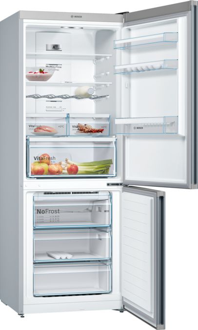 Series 4 free-standing fridge-freezer with freezer at bottom 186 x 70 cm Stainless steel look KGN46XL40I KGN46XL40I-2