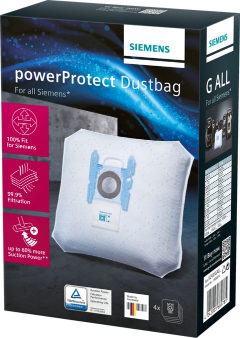 Vacuum cleaner bag PowerProtect dustbag: Type G ALL 4 dust bag Typ G 17000816 17000816-1