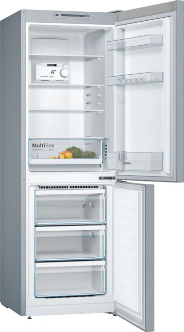 Serie | 2 Free-standing fridge-freezer with freezer at bottom 176 x 60 cm Inox-look KGN33NL3AG KGN33NL3AG-2