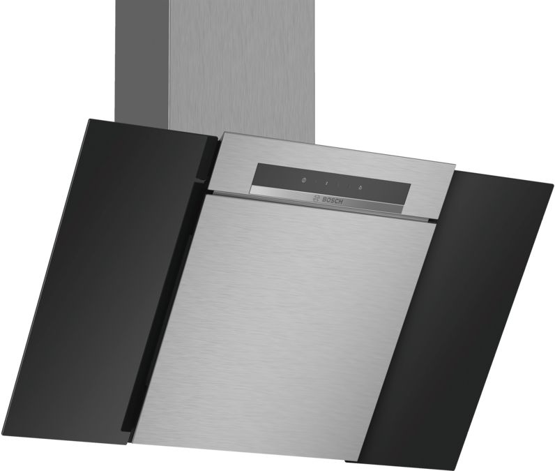 Serie | 4 Wall-mounted cooker hood 80 cm clear glass black printed DWK87BM60B DWK87BM60B-1