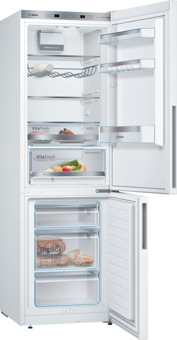 Serie | 4 Szabadonálló, alulfagyasztós hűtő-fagyasztó kombináció 186 x 60 cm Fehér KGE36VW4A KGE36VW4A-2