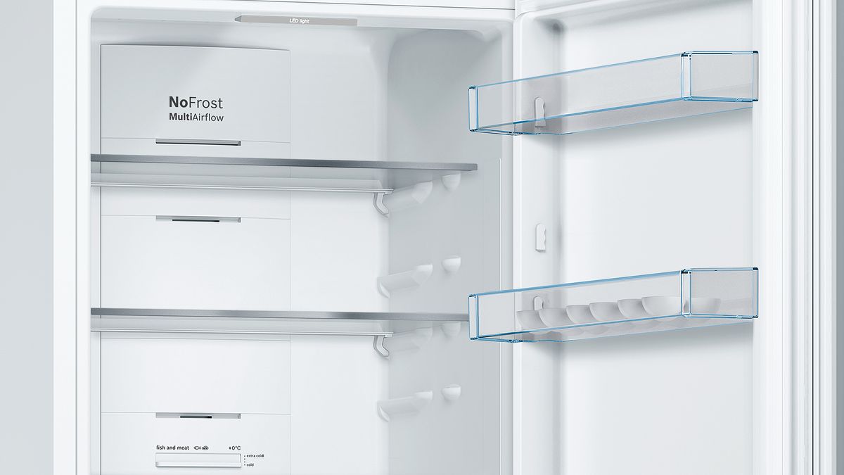 Bosch KGN36XW30. Frigorífico Combi NoFrost, A++ consumo 25% menos 