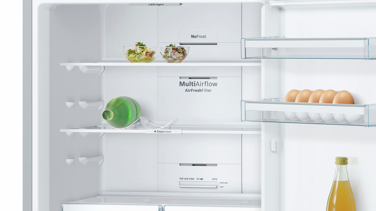 Serie | 4 free-standing fridge-freezer with freezer at bottom 186 x 70 cm Stainless steel look KGN46XL30U KGN46XL30U-3
