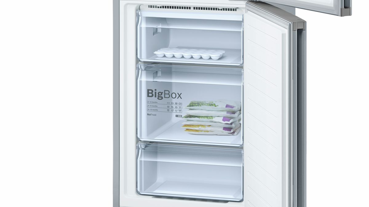 Series 4 Free-standing fridge-freezer with freezer at bottom 186 x 60 cm Stainless steel look KGN34VL35G KGN34VL35G-5