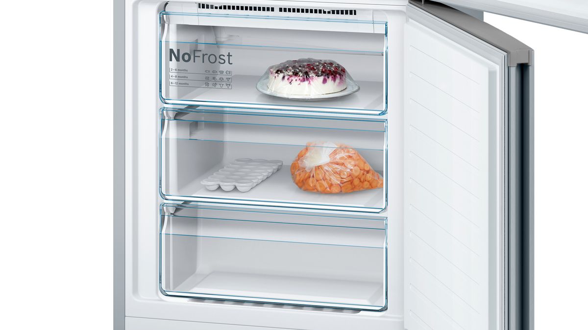 Serie | 4 free-standing fridge-freezer with freezer at bottom 186 x 70 cm Stainless steel look KGN46XL30U KGN46XL30U-4