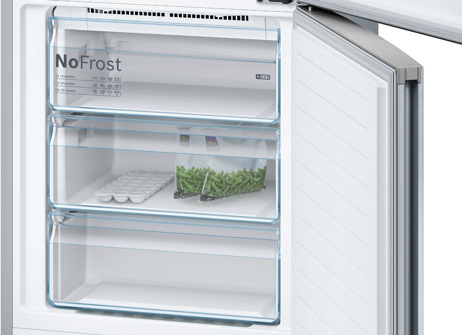 Series 4 free-standing fridge-freezer with freezer at bottom 203 x 70 cm Stainless steel (with anti-fingerprint) KGN49XI30U KGN49XI30U-4