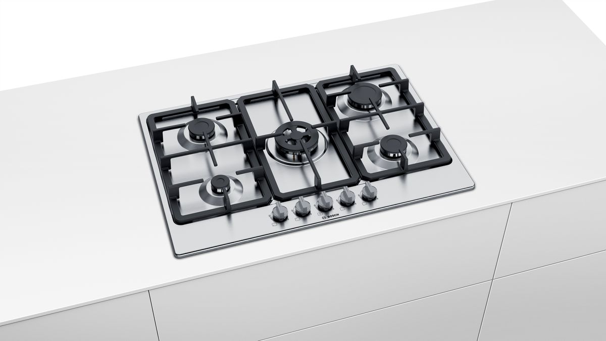 Bosch Electroménager PGP6B5B90 Plaque gaz - Plaque de cuisson 4 foyers  [Classe énergétique D] 6 L58,2cm x P52cm - Acier Inox : :  Cuisine et maison