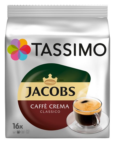 Coffee Tassimo T-Discs: Jacobs Caffè Crema Classico Pack of 16 drinks 00576732 00576732-1