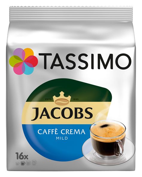 Coffee Tassimo T-Discs: Jacobs Caffè Crema Mild Pack of 16 drinks 00467145 00467145-1