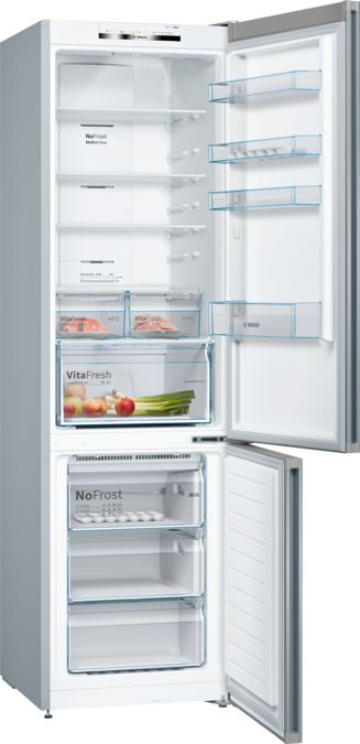 Series 4 Free-standing fridge-freezer with freezer at bottom 203 x 60 cm Stainless steel look KGN39VL35G KGN39VL35G-2