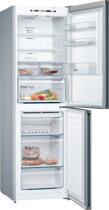 Series 4 Free-standing fridge-freezer with freezer at bottom 186 x 60 cm Stainless steel look KGN34VL35G KGN34VL35G-2