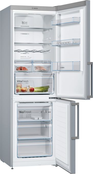 Serie | 4 Szabadonálló, alulfagyasztós hűtő-fagyasztó kombináció 186 x 60 cm Nemesacél kinézet KGN36XL35 KGN36XL35-2